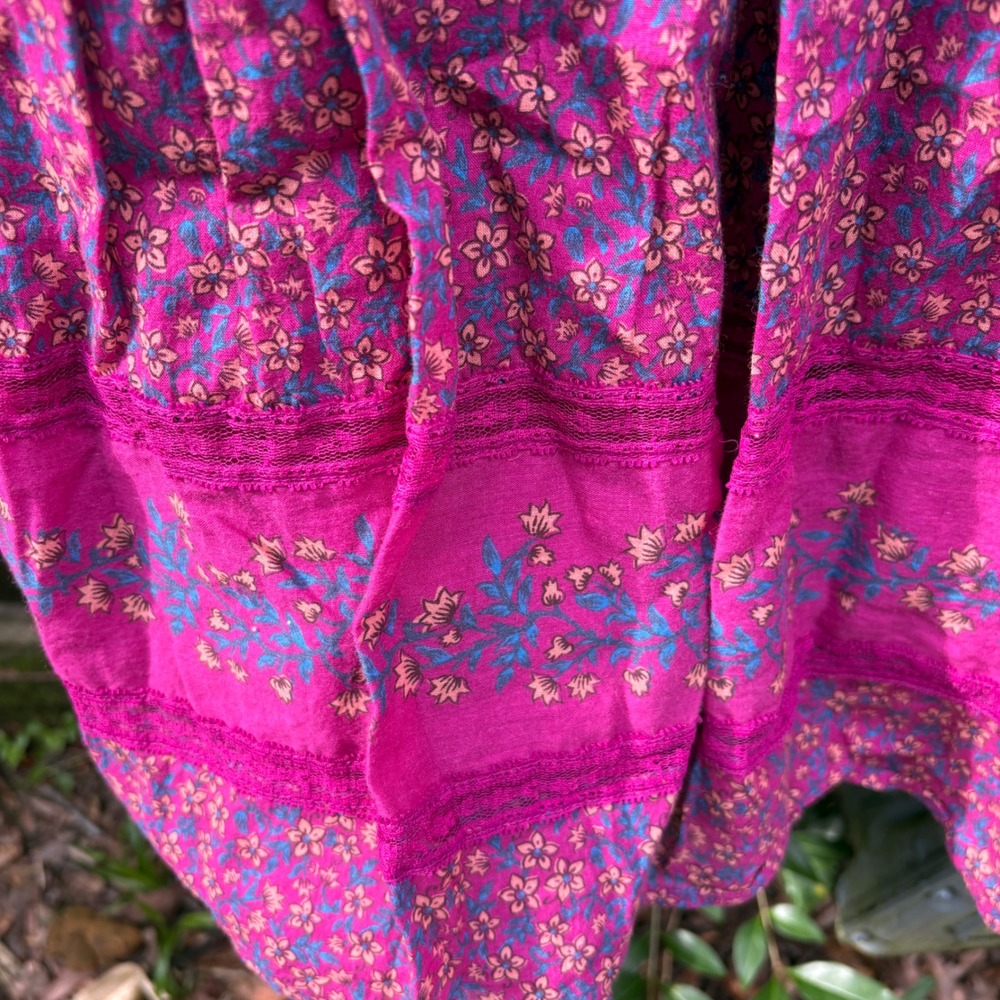 Roller Rabbit Womens Medium Augusta Midi Dress Pink Purple Floral Cottagecore - Picture 3 of 8